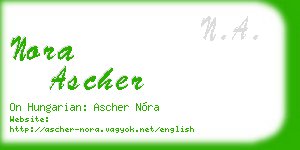 nora ascher business card