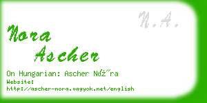 nora ascher business card